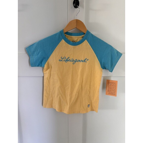 NEW With Tags Girls Life Is Good T Shirt Baseball Raglan Tee Size Small (5-6) - Picture 1 of 6